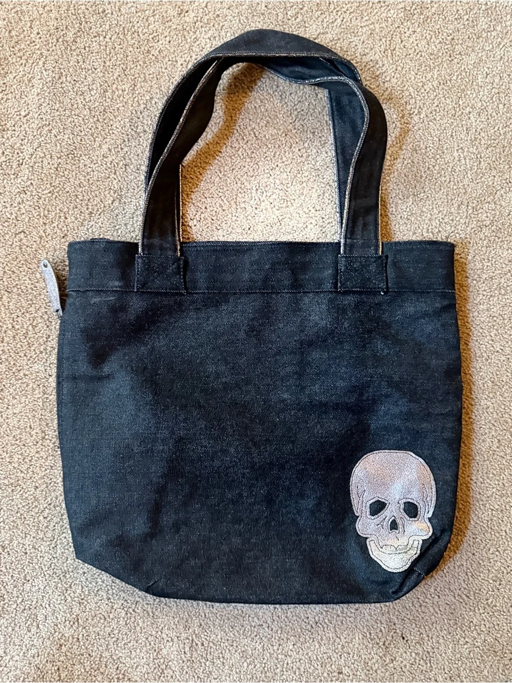 Loungefly Black Skull Pattern Tote Bag & two different style wallets that match